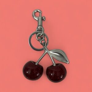 Cherry Red Charm Keychain | Aesthetic Fruit Bag Charm For Purse Or Keys Cute